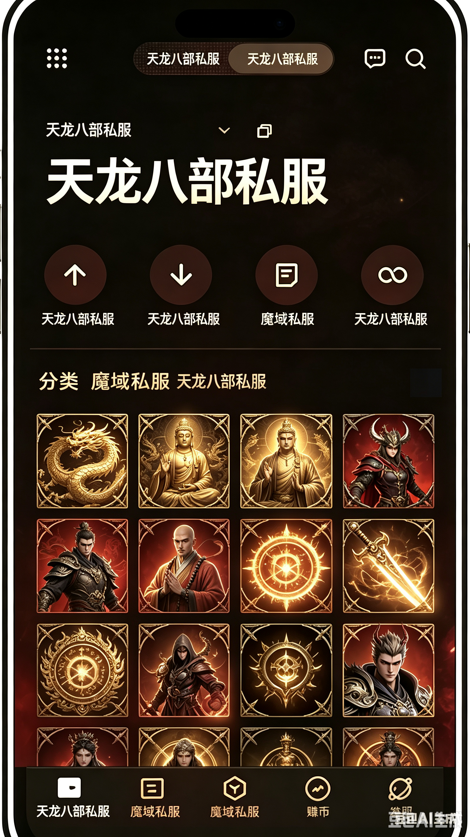 复古魔域私服装备进阶面板